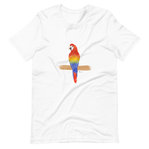 Scarlet Macaw white tshirt