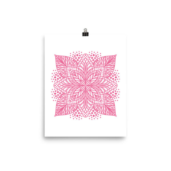 pink flower mandala art print