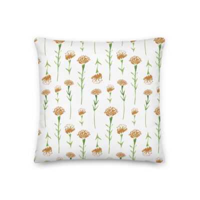 white marigold pillow