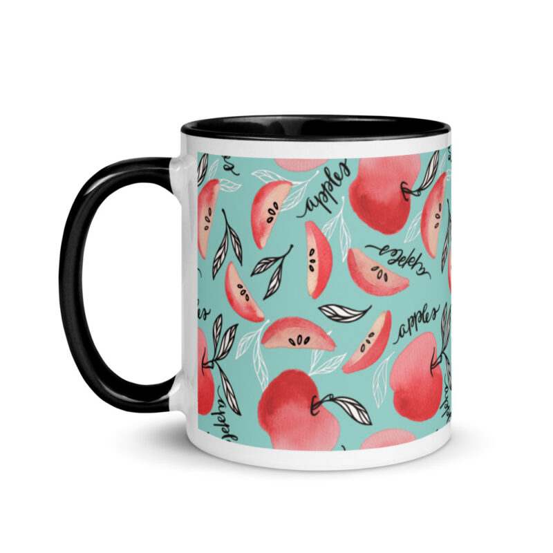 Red Apples Mug Seafoam