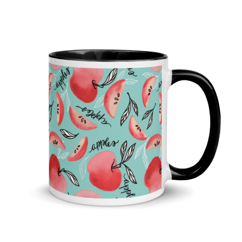 Red Apples Mug seafoam