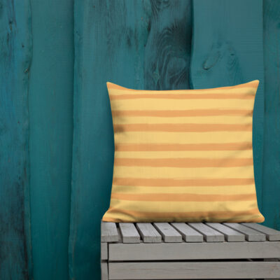 Want to add a splash of color to your home? This Citrus Creamsicle Pillow with a shape-retaining insert is just what you're looking for! #stripepillow #orangepillow #summerdecor
