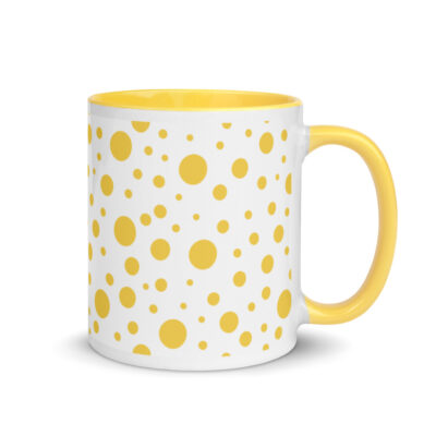Whether you're drinking your morning coffee, evening tea, or something in between – this Lemon Dots Mug's for you! #dots #dotmug #yellowdotmug #dotdesign #yellowcoffeecup