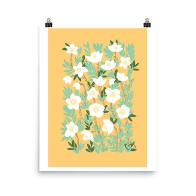 Add a gorgeous accent to any room in your home with this Lemonade Orange Wildflowers Art Print that is sure to brighten any environment. #flowerartprint #wildflowerartprint #flowerposter #orangeflowerartprint