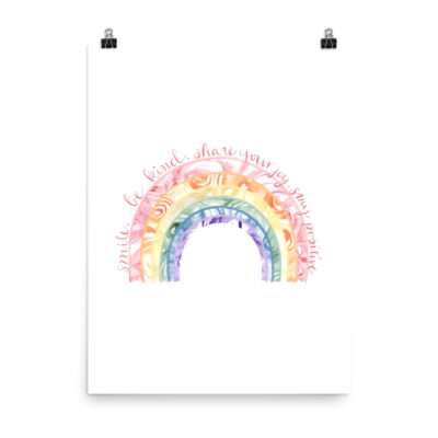 watercolor rainbow art print