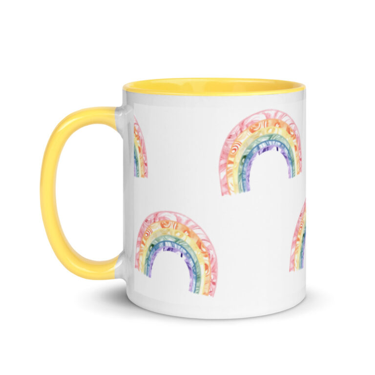 Watercolor Rainbow coffee mug