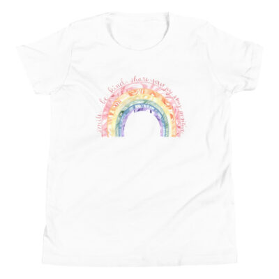watercolor rainbow womens t-shirt white