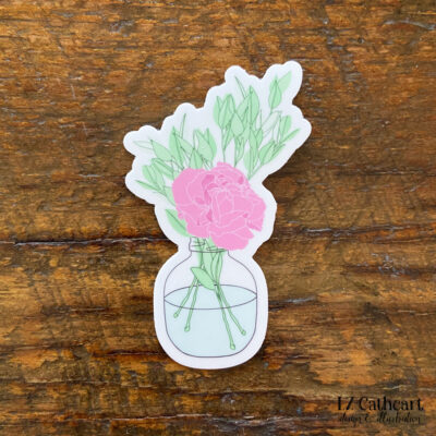 carnation vase sticker