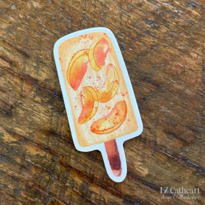 peach popsicle sticker