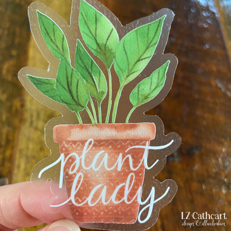 plant lady sticker table