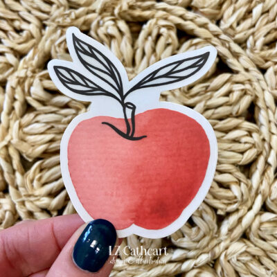 red apple sticker