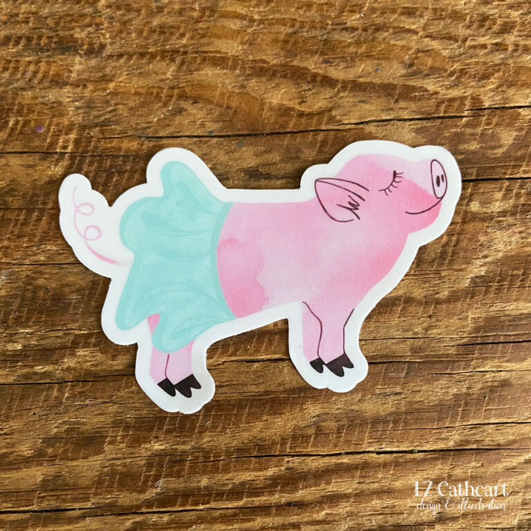 ballerina pig sticker