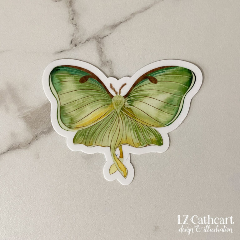 green moth sticker