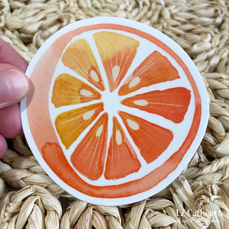watercolor orange sticker