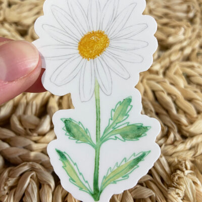white daisy sticker