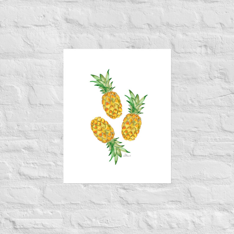 watercolor pineapple art print