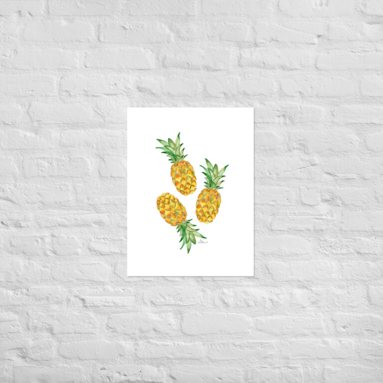 watercolor pineapple art print