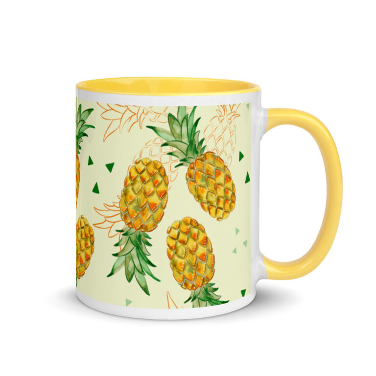 watercolor pineapple mug