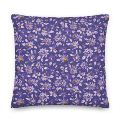 purple clematis pillow