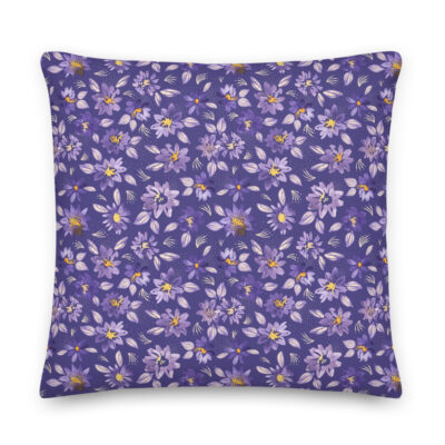 purple clematis pillow