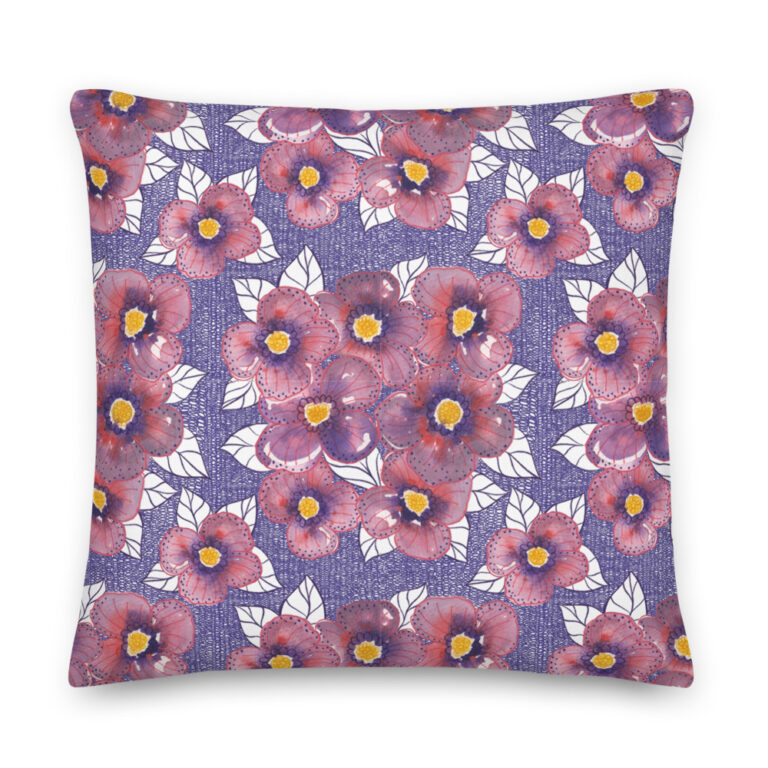 purple cosmos pillow
