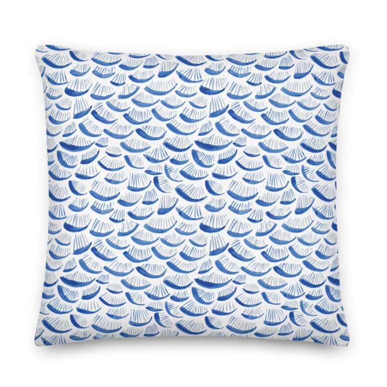 blue watercolor pillow