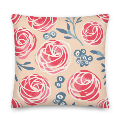 red flowers pillow