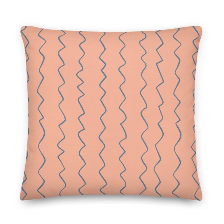 peach stripes pillow