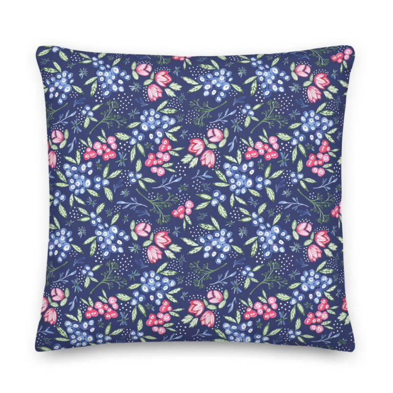 blueberry flower pillow