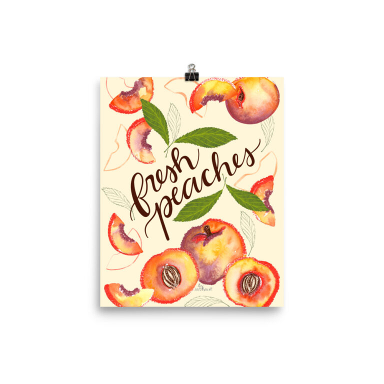 fresh peaches art print
