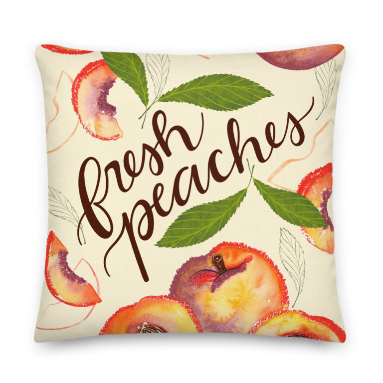 fresh peaches pillow