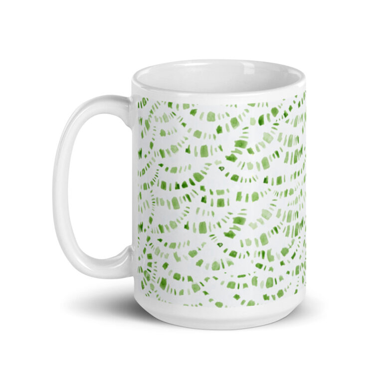 green boho mug