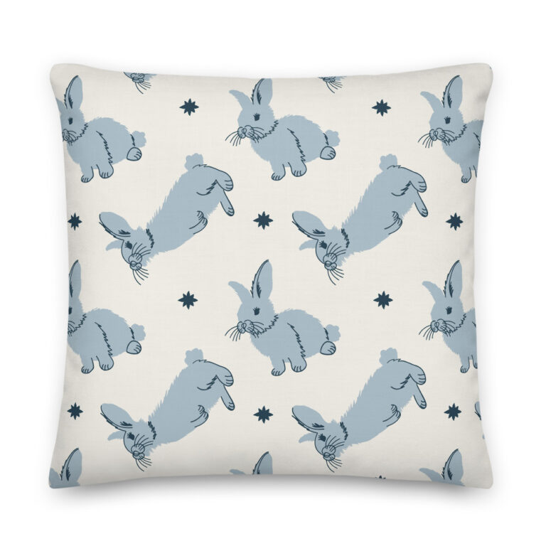 rabbit pillow blue