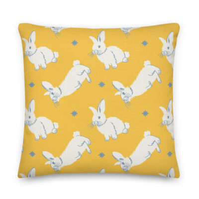 rabbit pillow yellow
