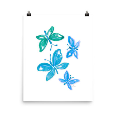 blue butterfly print