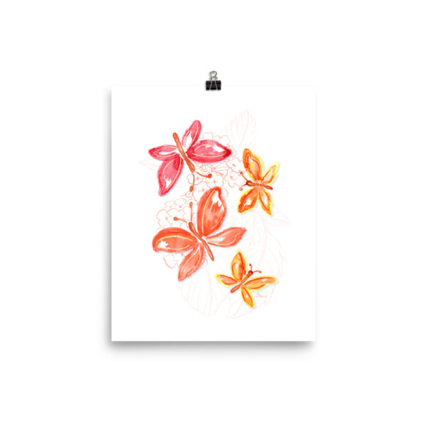 orange butterfly art print