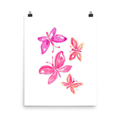 pink butterfly poster