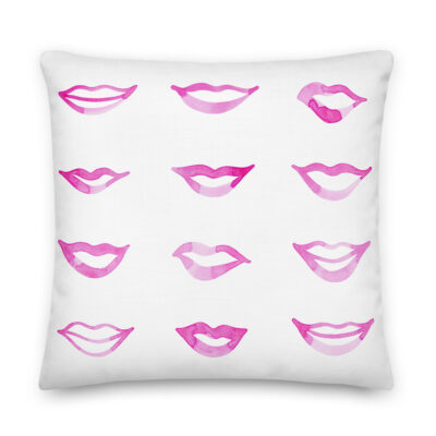 pink lips pillow