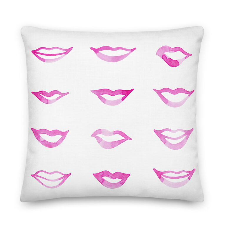 pink lips pillow