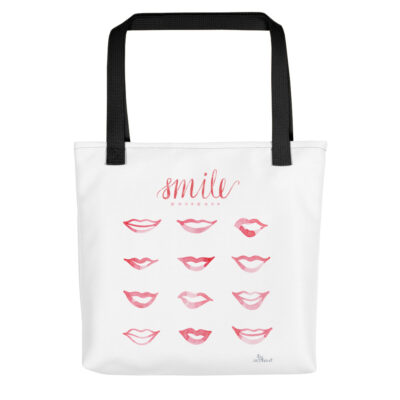 red lips tote bag