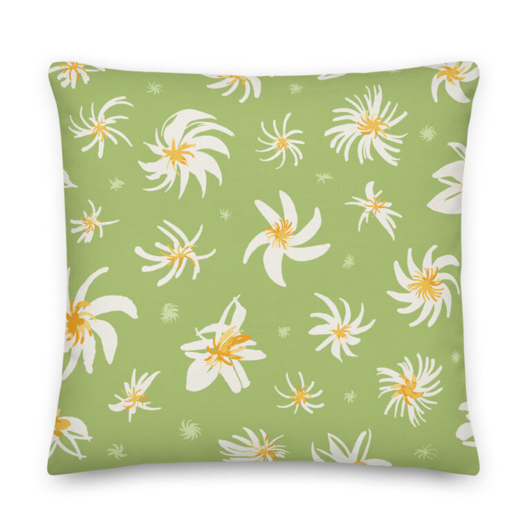 green floral pillow