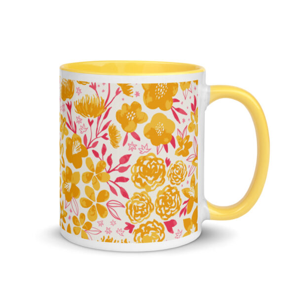 yellow floral mug