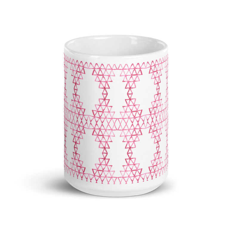 pink geometric mug