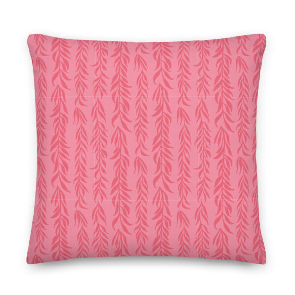 pink plant pillow