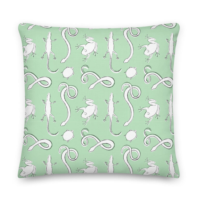 green reptile pillow