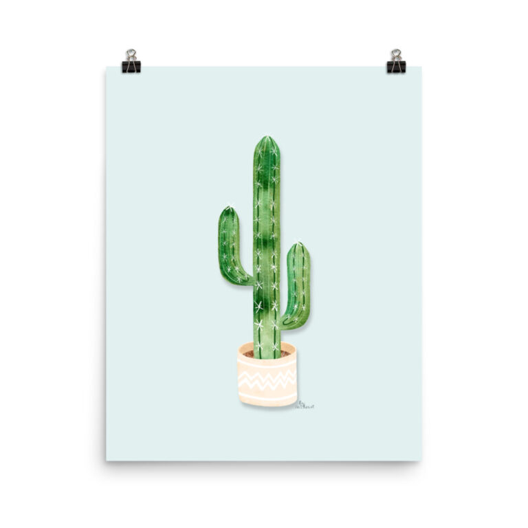 potted cactus art print