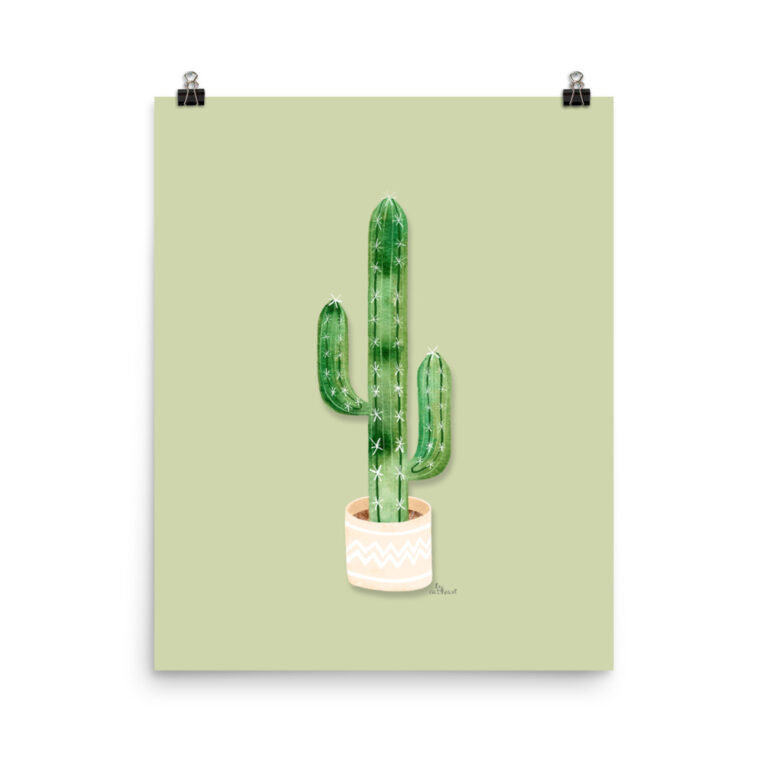 potted cactus print