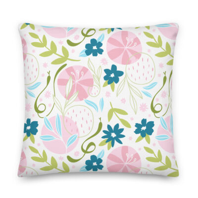 pink flower snake pillow