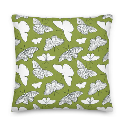 butterfly olive pillow