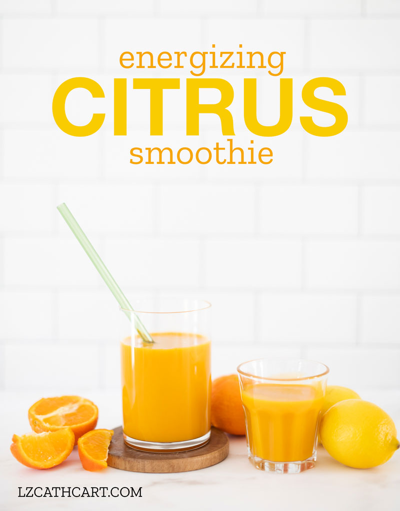 Do you ever wake up and feel like you've gotten absolutely NO sleep, or maybe you just need a mid-day pick me up? Well, my friends, then you will most DEFINITELY want to stay awhile and take notes (and try!) this delicious energizing citrus smoothie. #citrussmoothie #orangesmoothie #healthysmoothie